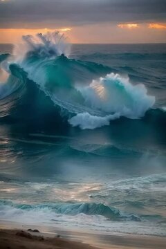 stormy sea waves