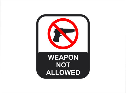 Weapon not allowed icon vector design.