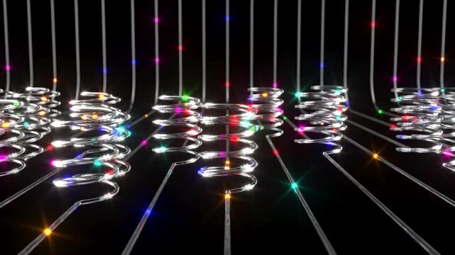 Data base big date curve glass line color neon led pulse able to loop endless 4k