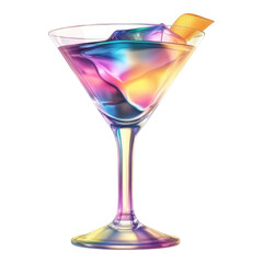 Drink in glass on transparent background