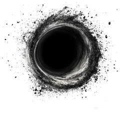 black hole isolated in white background