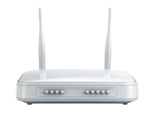 Obraz premium White wireless internet router with antennas