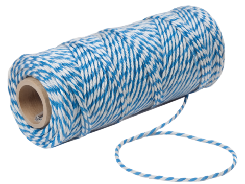 Roll of Blue and White Baker's Twine Isolated on transparent background cutout, PNG file, Cutout file