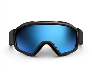 Black ski goggles with blue mirrored lenses (4)