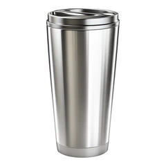 Silver Travel Mug on transparent background