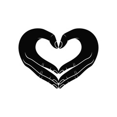 Obraz premium love hand shape vector silhouette