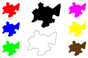 Vidisha city (Republic of India, State of Madhya Pradesh) map vector illustration, scribble sketch Bhelsa, Bhilsa, Besnagar or Bhaddilpur map