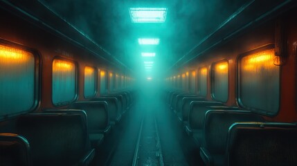 Fototapeta premium interior of a subway train