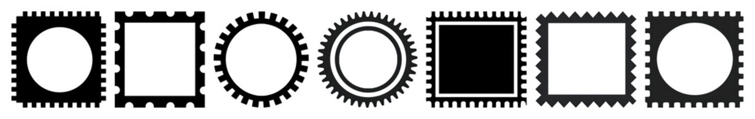 PNG Vintage stamp frame collection, element set on transparent background