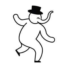 vector illustration of a dancing elephant