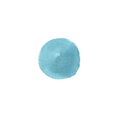 Watercolor isolated round turquoise turquoise blue azure spot hand painted