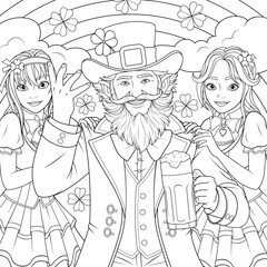 Vector illustration, day of saint patrick, coloring