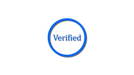 Registered text logo icon royal blue color 4k illustration. White background Check mark 4k illustration.