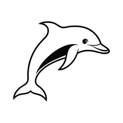 dolphin-head-with-gentle-curve-line