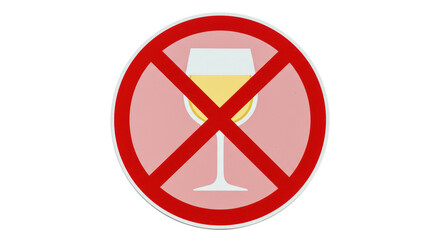 Isolated No Alcohol Sign