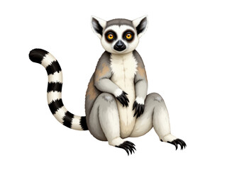 Obraz premium Closeup portrait of a lemur in its lush natural habitat, captivating glimpse into wildlife