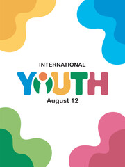 International Youth Day August 12 Celebrated with Colorful Abstract Design