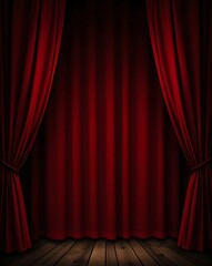 Red velvet theater curtains stage drapery design