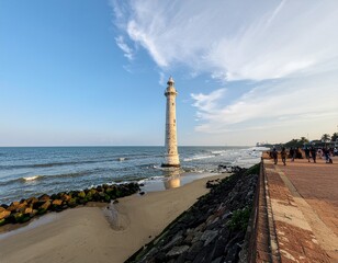 Fototapeta premium Puducherry Lighthouse – A Coastal Landmark in Puducherry