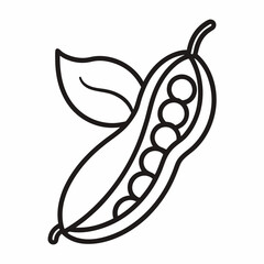 Mung Bean outline icon on white background