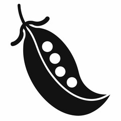 Mung Bean Silhouette icon on white background