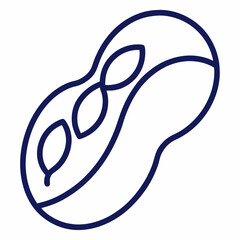 Navy Bean outline icon on white background