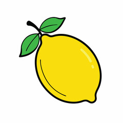 vector illustration of lemon outline icon on white background