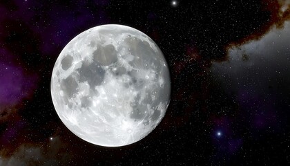 Full Moon in Space Nebula.