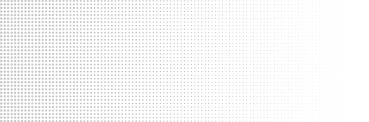 Dotted gradient vector illustration, white and black halftone background, horizontal seamless dotted lines, monochrome dots texture backdrop, retro effect. modern