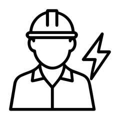 Electrician man icon on white background vector
Vector line profession icon