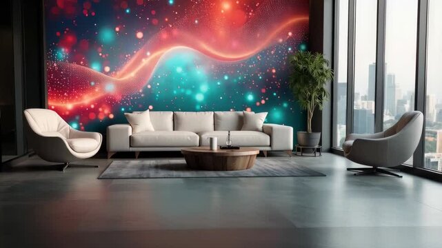 Enjoy a stunning interior showcasing elegant office sofas designed for comfort and a relaxing atmosphere