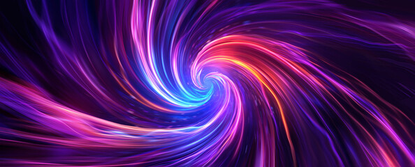 Speed of digital lights, neon glowing rays in motion into digital technologic tunnels. Concept of virtual reality universe and artificial intelligence. 3d concept illustration © ilya_levchenko