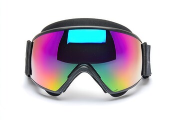 Black ski goggles with iridescent lenses (4)
