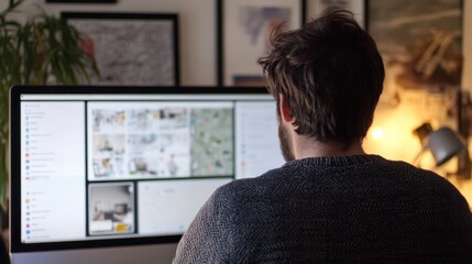 Focused Designer Working on a Computer