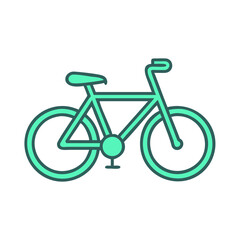 Teal bicycle illustration, for web design