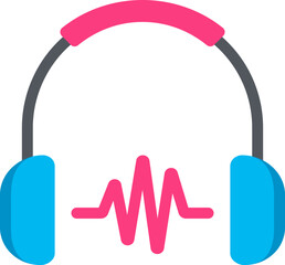 Headphone Sound Flat Icon