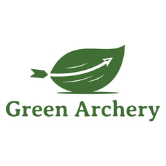 Fototapeta premium green archery flat minimalist logo design