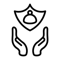 Child Protection Vector Line Icon Design