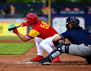 baseball player bunting