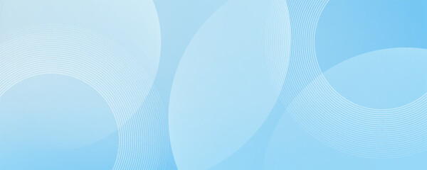 Abstract minimalist banner background, pastel colorful, blue and white gradations. Circle effect style geometric simple art