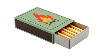 Isolated Matchbox with Matches