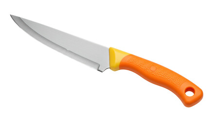 Isolated Kitchen Knife with Orange Handle