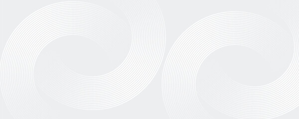 Abstract white glowing geometric lines on gray background. Modern shiny blue circle lines pattern. Futuristic technology concept. Suit for cover, poster modern
