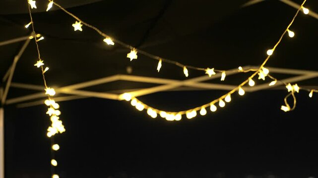 Night Desert Camp with City Lights KSA