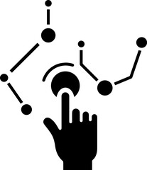 Touch Screen Interaction Icon Vector — Data Network and Digital Interface Concept