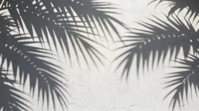 Palm leaf shadows on light wall