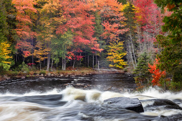 Buttermilk Falls Cascades in Autumn