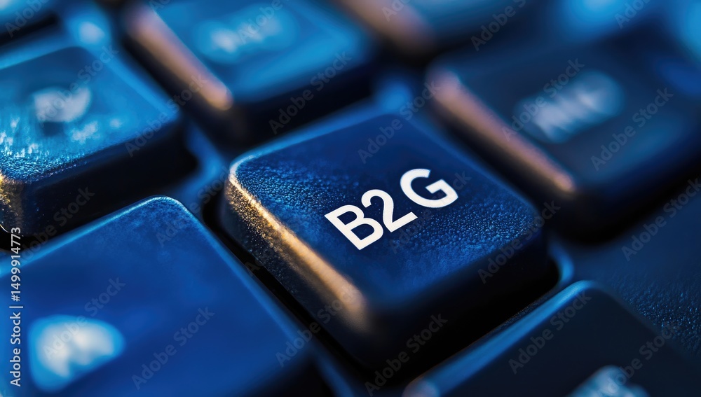 Fototapete Close-up of a computer keyboard key labeled B2G