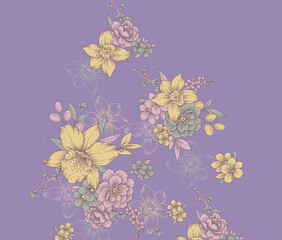 Artistic Handmade Floral and Scroll Pattern Illustrations