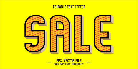 sale text effect template with editable 3d style font effect. eps vector file
